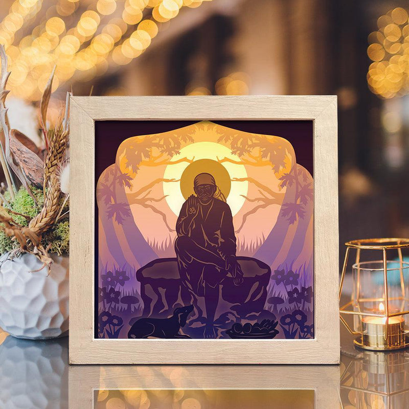 Shirdi Sai Baba – Paper Cut Light Box File - Cricut File - 20x20cm - LightBoxGoodMan - LightboxGoodman