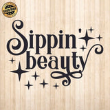 Sippin Beauty - Cricut File - Svg, Png, Dxf, Eps - LightBoxGoodMan - LightboxGoodman