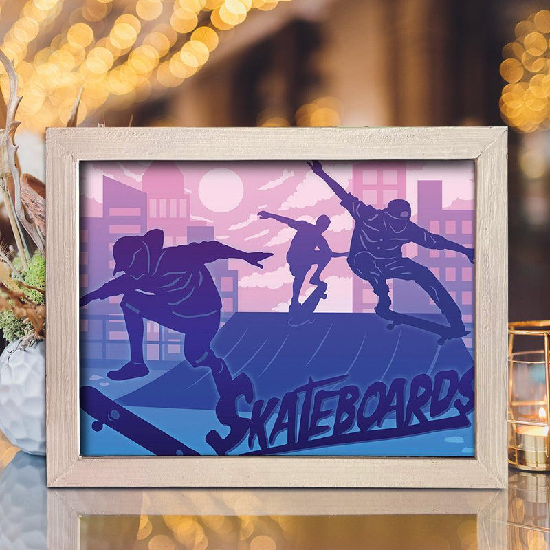 Skateboards – Paper Cut Light Box File - Cricut File - 20x26cm - LightBoxGoodMan - LightboxGoodman