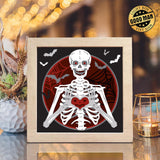 Skeleton Love – Paper Cut Light Box File - Cricut File - 20x20cm - LightBoxGoodMan - LightboxGoodman