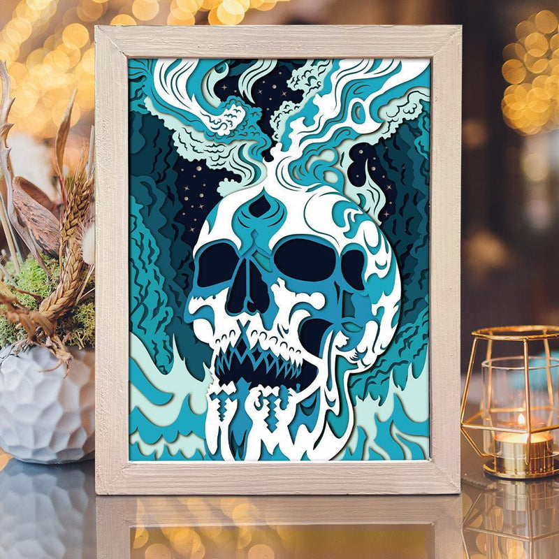 Skull 3 – Paper Cut Light Box File - Cricut File - 20x26cm - LightBoxGoodMan - LightboxGoodman