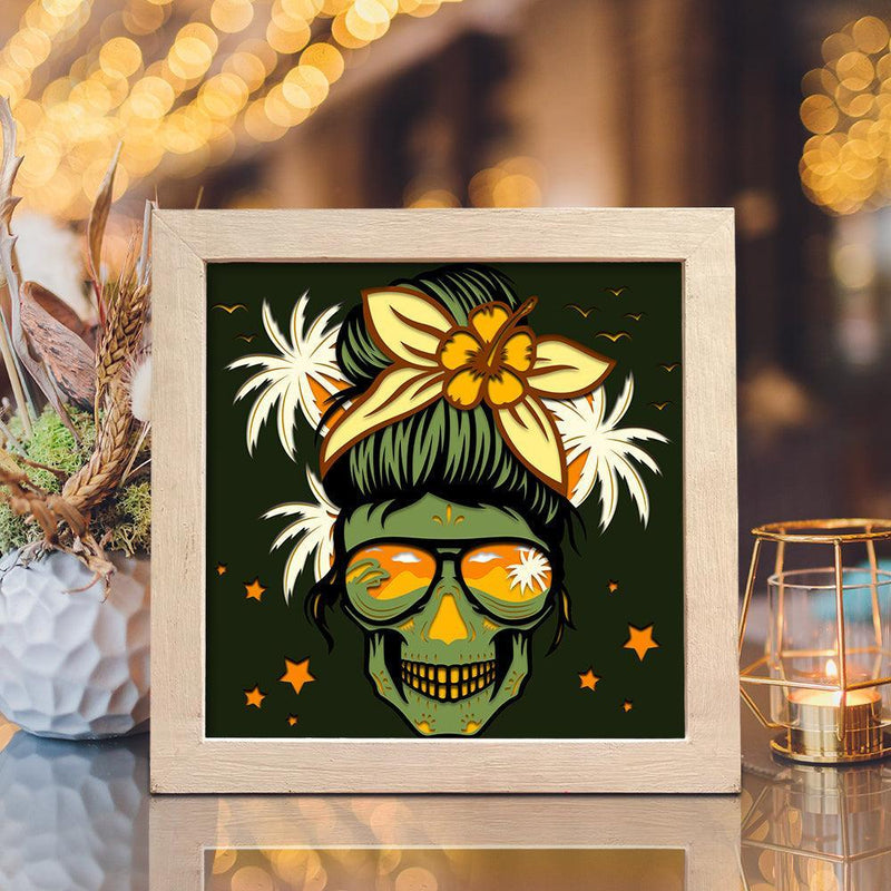 Skull – Paper Cut Light Box File - Cricut File - 20x20cm - LightBoxGoodMan - LightboxGoodman