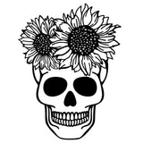 Skull Sunflower - Cricut File - Svg, Png, Dxf, Eps - LightBoxGoodMan - LightboxGoodman