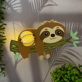 Sloth - 3D Sloth Lantern File - 11x7" - Cricut File - LightBoxGoodMan - LightboxGoodman