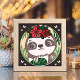 Sloth Flower – Paper Cut Light Box File - Cricut File - 20x20cm - LightBoxGoodMan - LightboxGoodman