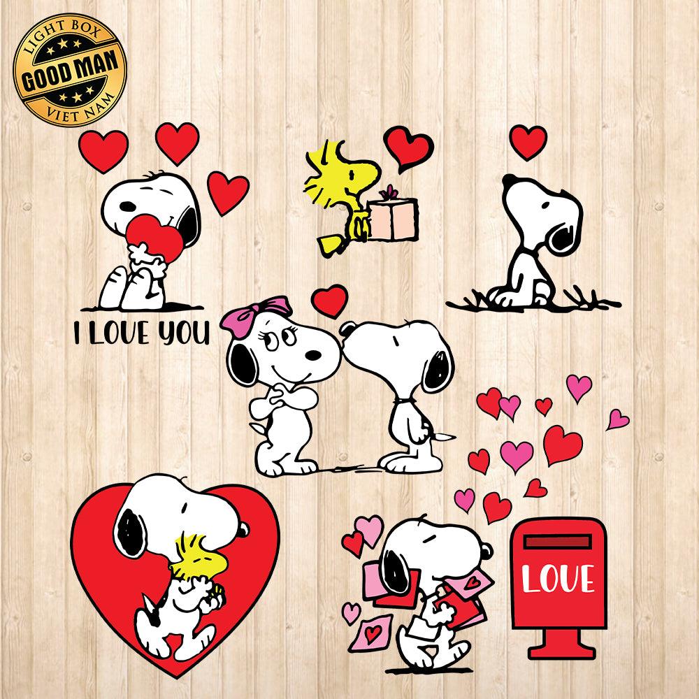 Snoopy Valentine - Cricut File - Svg, Png, Dxf, Eps - LightBoxGoodMan - LightboxGoodman