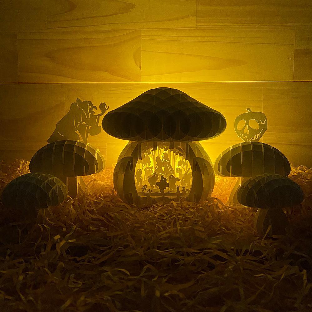 Snow White - 3D Pop-up Light Box Mushroom File - Cricut File - LightBoxGoodMan - LightboxGoodman