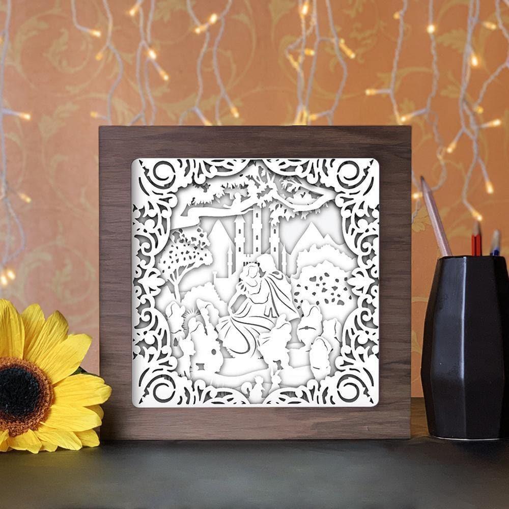 Snow White Square - Paper Cutting Light Box - LightBoxGoodman - LightboxGoodman