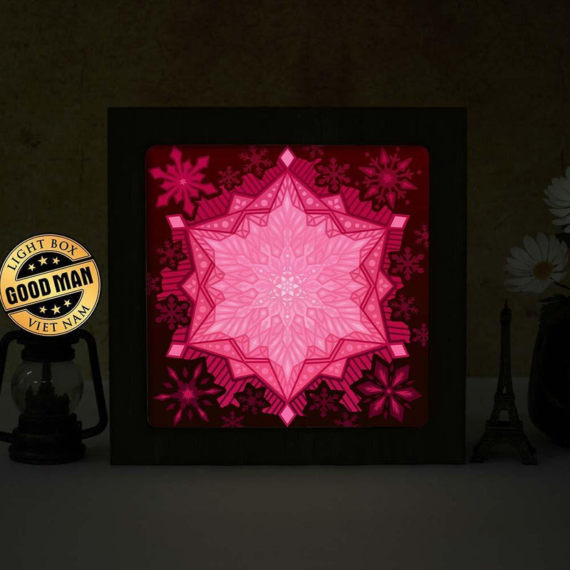 Snowflake Mandala– Paper Cut Light Box File - Cricut File - 20x20cm - LightBoxGoodMan - LightboxGoodman