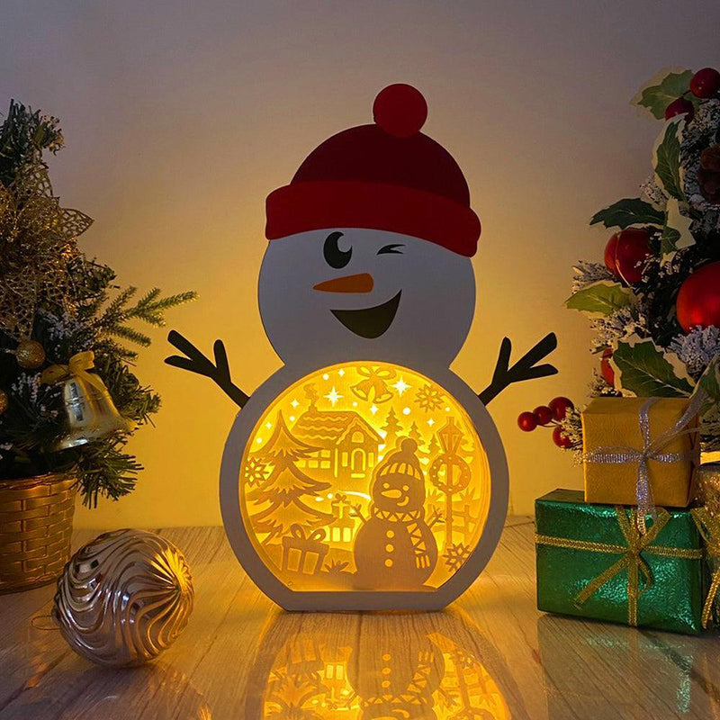 Snowman 2 - Paper Cut Snowman Light Box File - Cricut File - 20x26,5cm - LightBoxGoodMan - LightboxGoodman