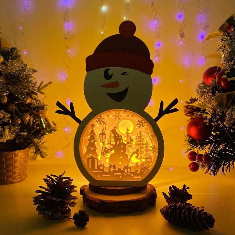 Snowman 3 - Paper Cut Snowman Light Box File - Cricut File - 20x26,5cm - LightBoxGoodMan - LightboxGoodman
