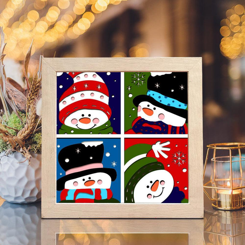 Snowman 4 – Paper Cut Light Box File - Cricut File - 20x26cm - LightBoxGoodMan - LightboxGoodman