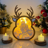 Snowman - Paper Cut Reindeer Light Box File - Cricut File - 24,4x17cm - LightBoxGoodMan - LightboxGoodman