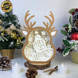 Snowman - Paper Cut Reindeer Light Box File - Cricut File - 24,4x17cm - LightBoxGoodMan - LightboxGoodman