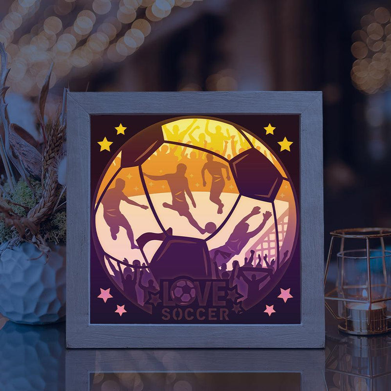 Soccer 4 – Paper Cut Light Box File - Cricut File - 8x8 inches - LightBoxGoodMan - LightboxGoodman