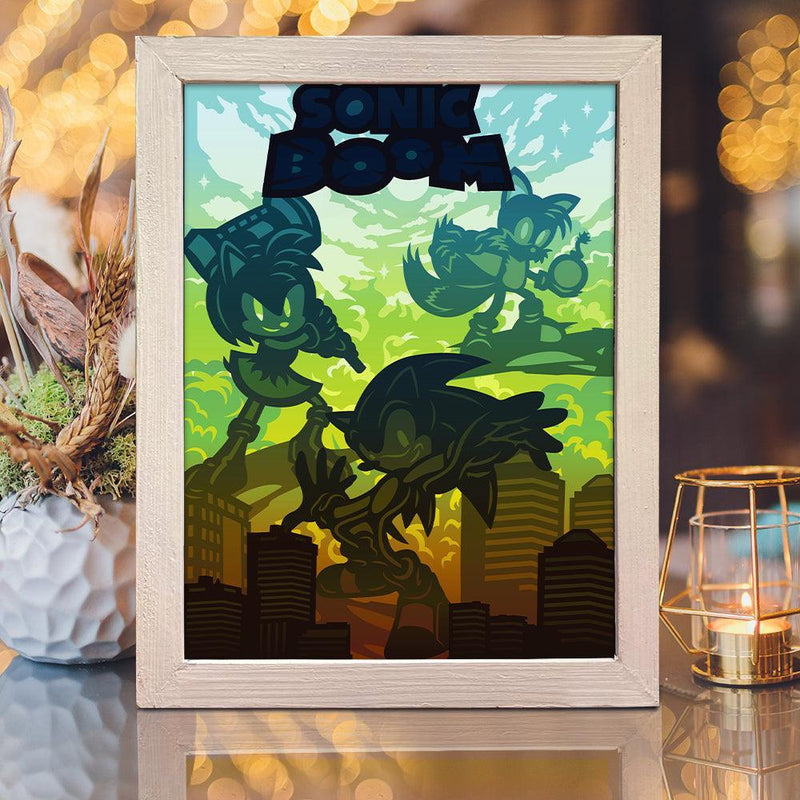Sonic 2 – Paper Cut Light Box File - Cricut File - 20x26cm - LightBoxGoodMan - LightboxGoodman