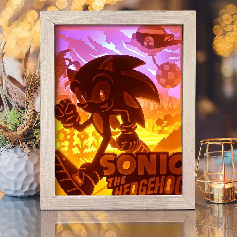 Sonic – Paper Cut Light Box File - Cricut File - 20x26cm - LightBoxGoodMan - LightboxGoodman
