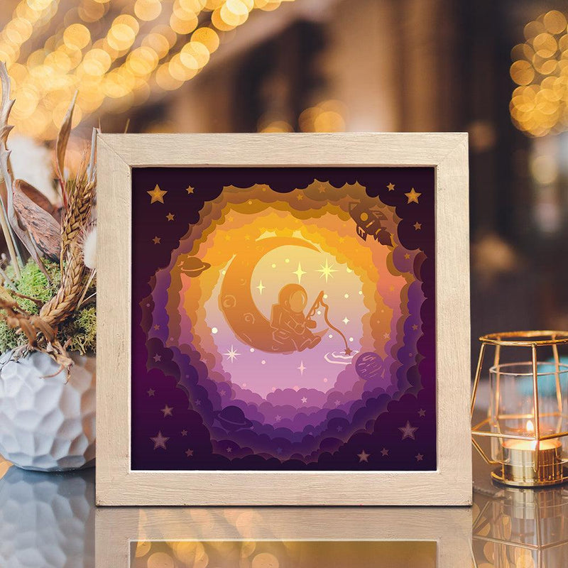 Spaceman Cosmonaut – Paper Cut Light Box File - Cricut File - 20x20cm - LightBoxGoodMan - LightboxGoodman