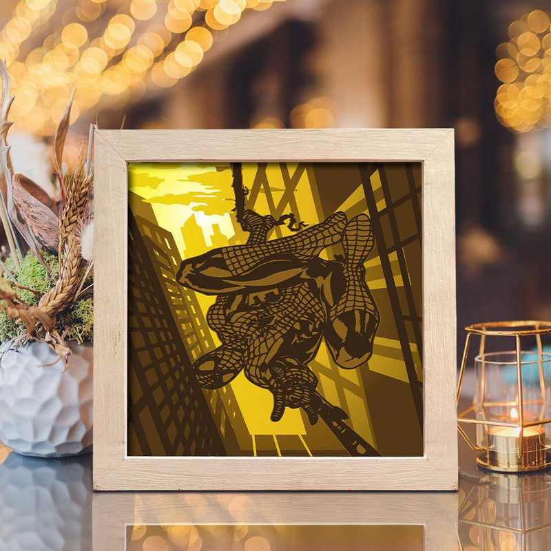 Spiderman 1 Square – Paper Cut Light Box File - Cricut File - 20x20cm - LightBoxGoodMan - LightboxGoodman