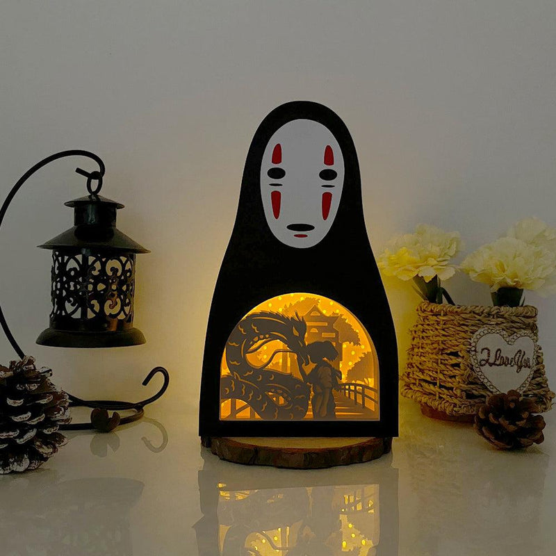 Spirited Away 2 - No Face Papercut Lightbox File - 8.3x5" - Cricut File - LightBoxGoodMan - LightboxGoodman