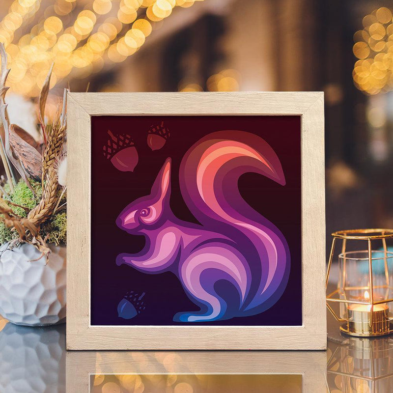 Squirrel 2 – Paper Cut Light Box File - Cricut File - 8x8 inches - LightBoxGoodMan - LightboxGoodman