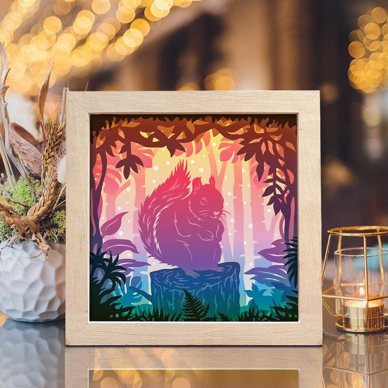 Squirrel– Paper Cut Light Box File - Cricut File - 8x8 inches - LightBoxGoodMan - LightboxGoodman