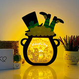 St.Patrick's Day 3 - St Patrick Pot Papercut Lightbox File - Cricut File - 7,5x7,7 Inches - LightBoxGoodMan - LightboxGoodman