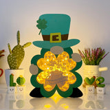 St.Patrick's Day - Lucky Gnome Papercut Lightbox File - St Patrick Motif - Cricut File - 10x6,4 inches - LightBoxGoodMan
