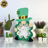 St.Patrick's Day - Lucky Gnome Papercut Lightbox File - St Patrick Motif - Cricut File - 10x6,4 inches - LightBoxGoodMan - LightboxGoodman