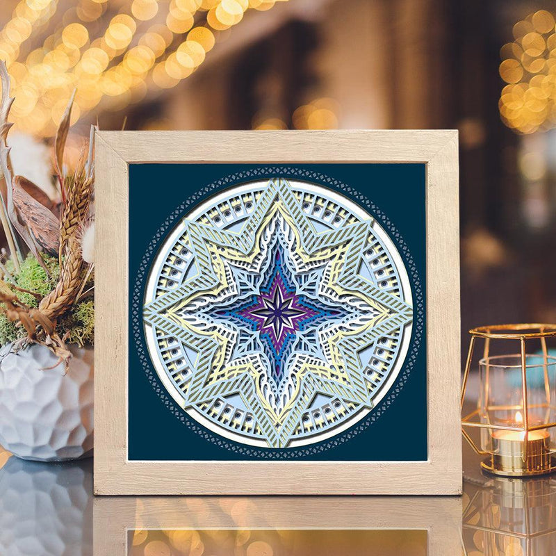 Star Mandala 2 – Paper Cut Light Box File - Cricut File - 20x20cm - LightBoxGoodMan - LightboxGoodman