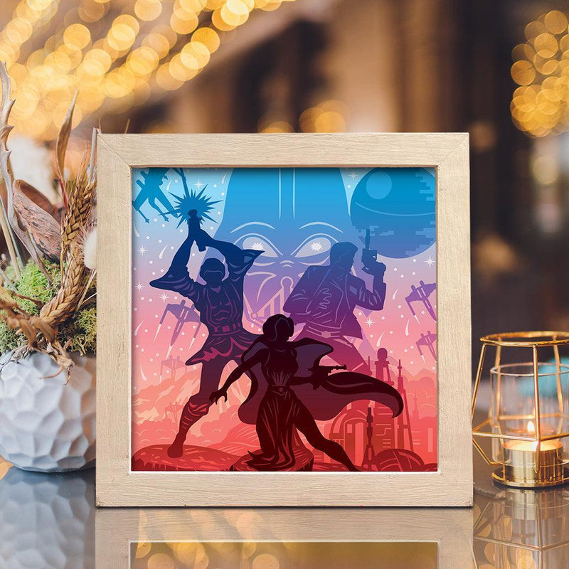 Star Wars 6 Square - Paper Cut Light Box File - Cricut File - 20x20cm - LightBoxGoodMan - LightboxGoodman