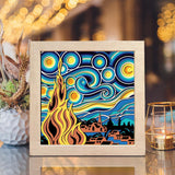 Starry Night 3 – Paper Cut Light Box File - Cricut File - 8x8 Inches - LightBoxGoodMan