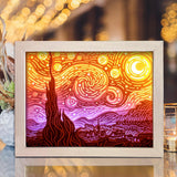 Starry Night – Paper Cut Light Box File - Cricut File - 8x10 Inches - LightBoxGoodMan