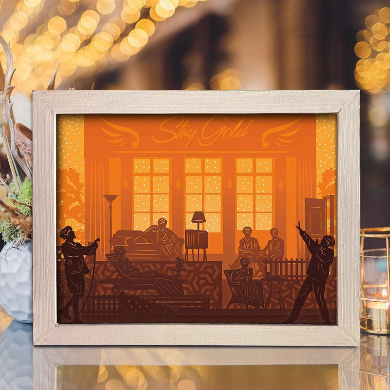 Stay Gold - BTS – Paper Cut Light Box File - Cricut File - 20x26cm - LightBoxGoodMan - LightboxGoodman