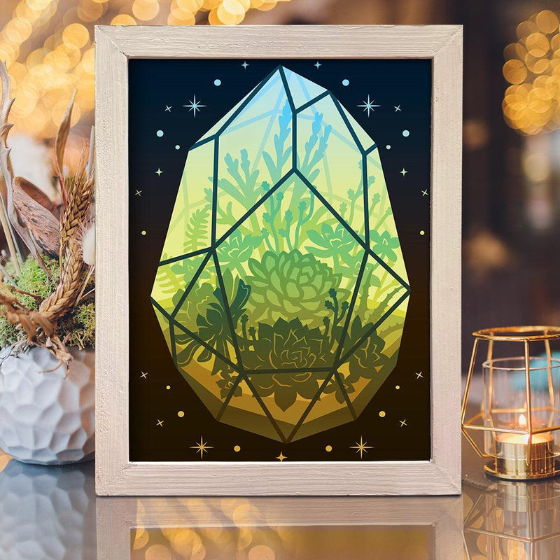 Succulent Plant – Paper Cut Light Box File - Cricut File - 20x26cm - LightBoxGoodMan - LightboxGoodman