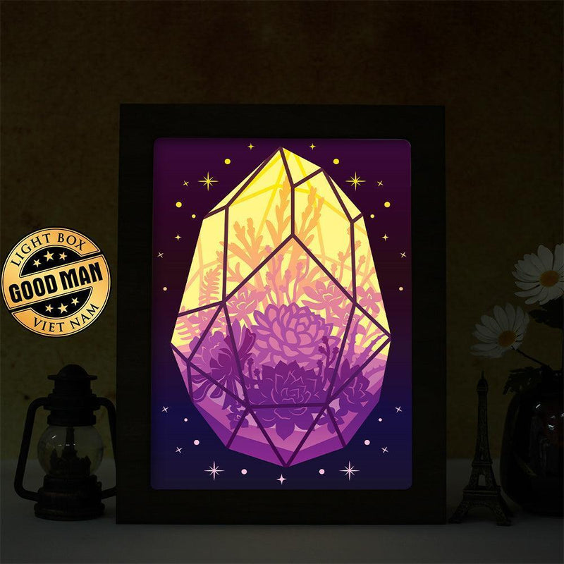 Succulent Plant – Paper Cut Light Box File - Cricut File - 20x26cm - LightBoxGoodMan - LightboxGoodman