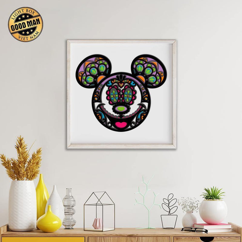 Sugar Skull Mickey - Paper 3D Layered File - Cricut File - 20x17cm - LightBoxGoodMan - LightboxGoodman