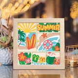 Summer Time –  Paper Cut Light Box File - Cricut File - 8x8 inches - LightBoxGoodMan