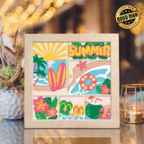 Summer Time – Paper Cut Light Box File - Cricut File - 8x8 inches - LightBoxGoodMan - LightboxGoodman