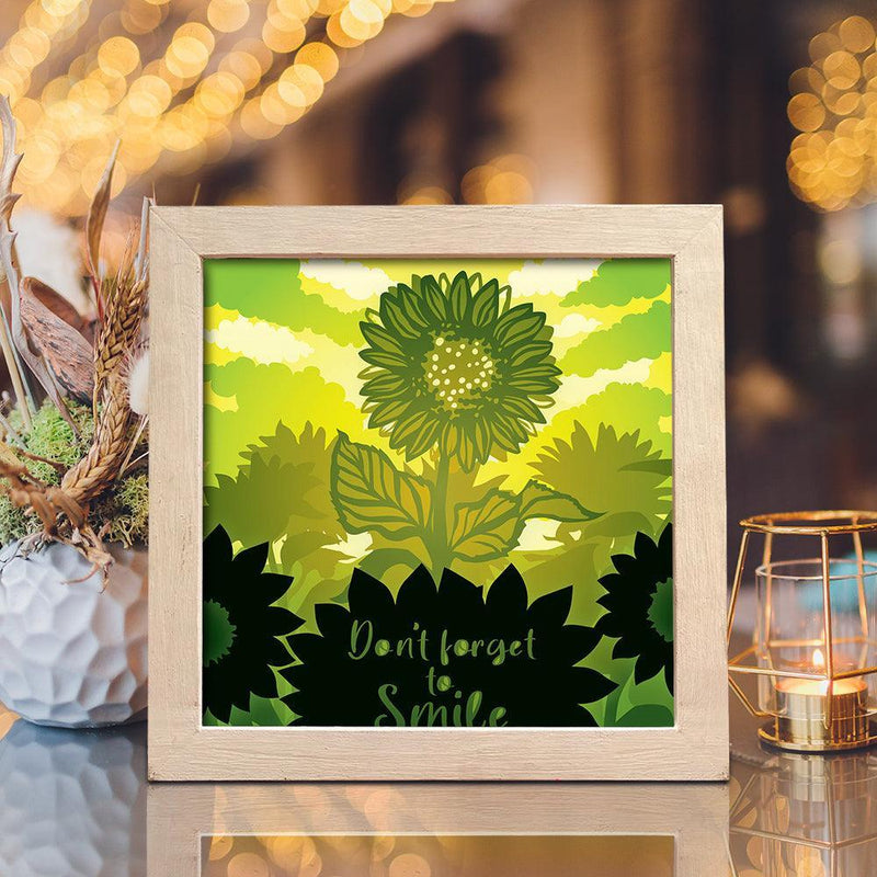 Sunflower 1 – Paper Cut Light Box File - Cricut File - 20x20cm - LightBoxGoodMan - LightboxGoodman