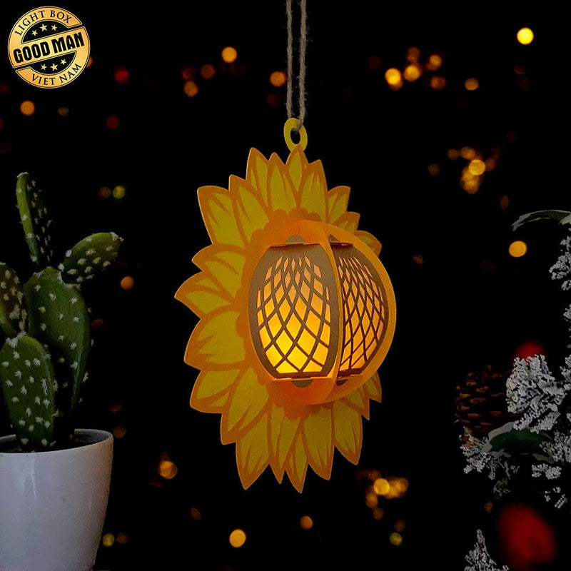 Sunflower - 3D Sunflower Lantern File - 8x8" - Cricut File - LightBoxGoodMan - LightboxGoodman
