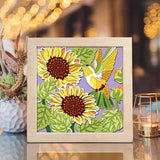 Sunflowers With Hummingbird – Paper Cut Light Box File - Cricut File - 8x8 inches - LightBoxGoodMan - LightboxGoodman