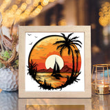 Sunset - Paper Cut Light Box File - Cricut File - 8x8 Inches - LightBoxGoodMan - LightboxGoodman