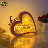 Swan Couple - Love Heart Papercut Lightbox File - 5,6x7,5" - Cricut File - LightBoxGoodMan - LightboxGoodman