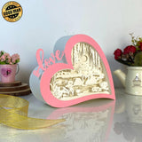 Swan Couple - Love Heart Papercut Lightbox File - 5,6x7,5" - Cricut File - LightBoxGoodMan - LightboxGoodman