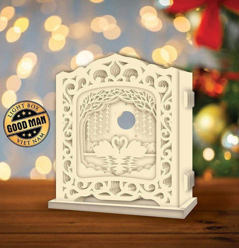 Swan Couple - Pop-up Light Box File - Cricut File - LightBoxGoodMan - LightboxGoodman