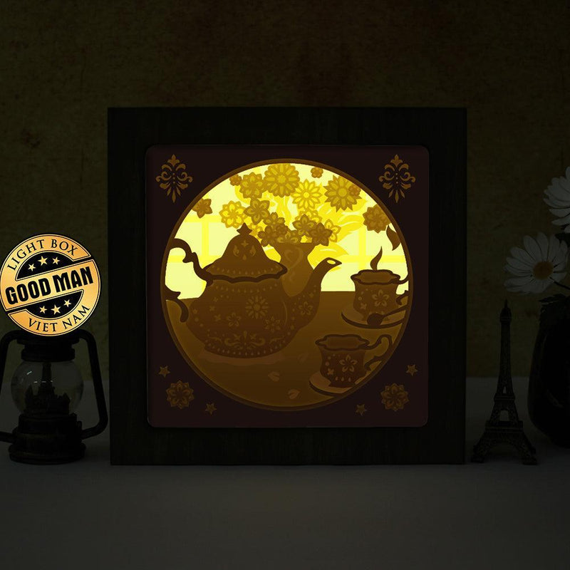 Teapot – Paper Cut Light Box File - Cricut File - 20x20cm - LightBoxGoodMan - LightboxGoodman