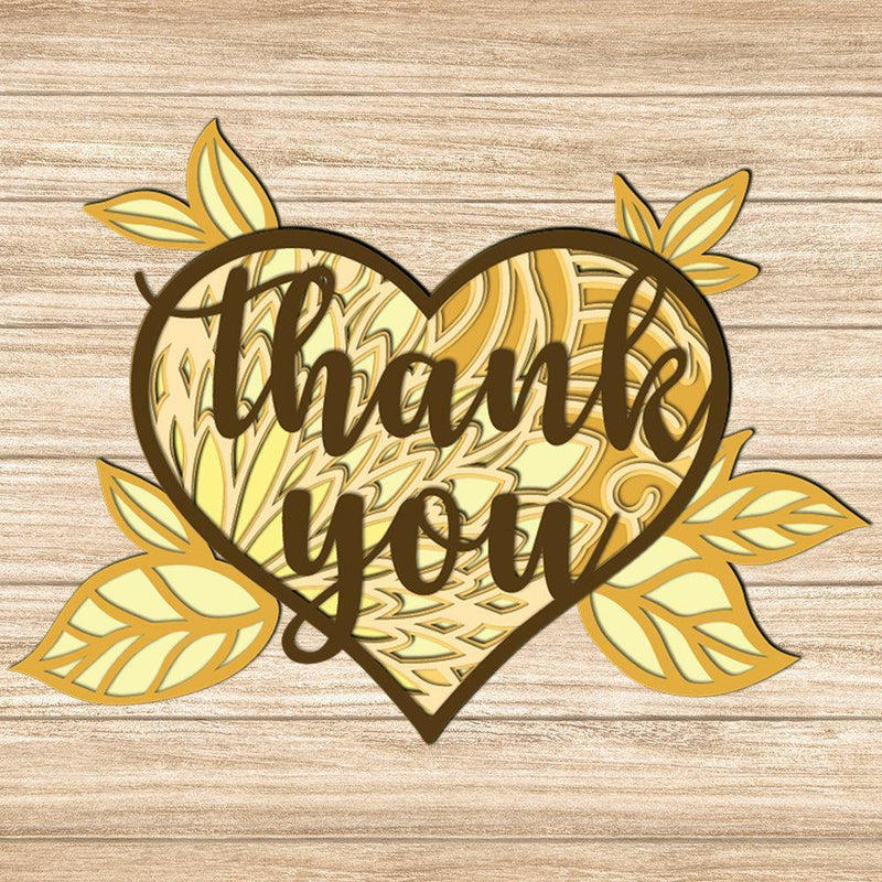 Thank You - Paper 3D Layered File - Cricut File - 20x27cm - LightBoxGoodMan - LightboxGoodman
