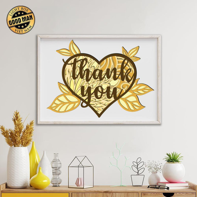 Thank You - Paper 3D Layered File - Cricut File - 20x27cm - LightBoxGoodMan - LightboxGoodman