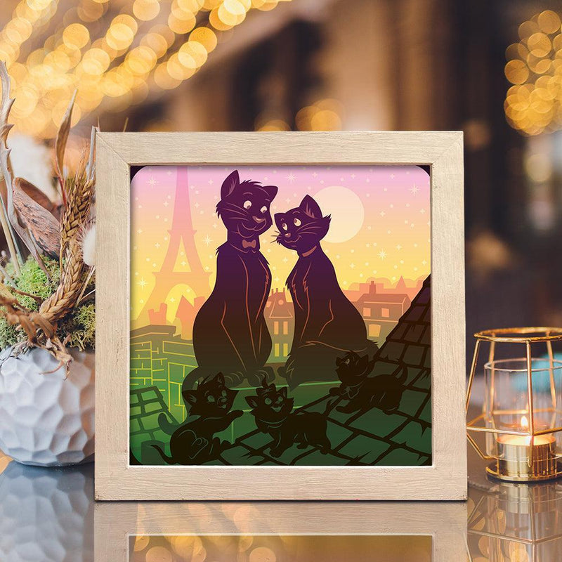 The Aristocats - Paper Cut Light Box File - Cricut File - 20x20cm - LightBoxGoodMan - LightboxGoodman